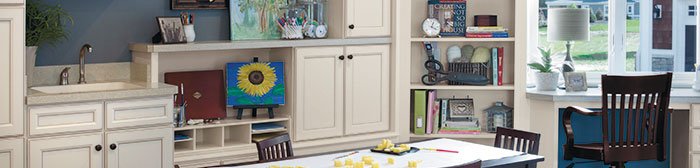 Craft room with Aristokraft cabinets