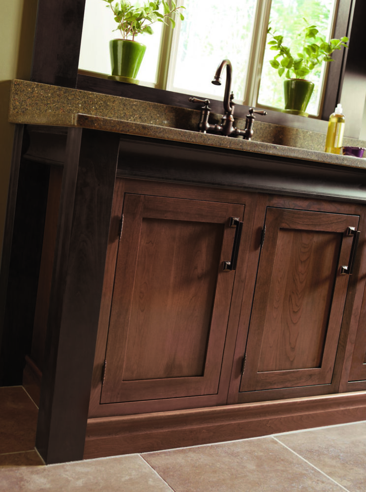 Barrel hinge shown with inset cabinetry