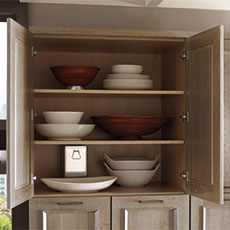frameless cabinet with dishes