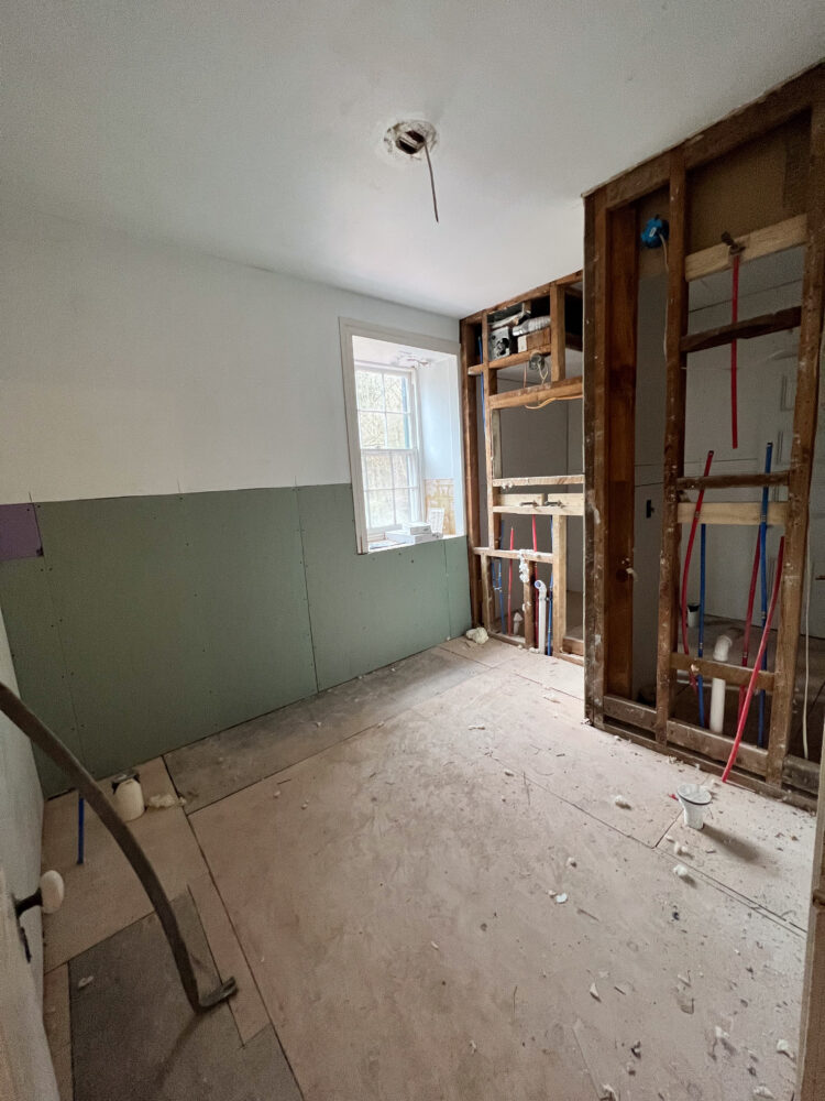 Photos showing the renovation in progress.